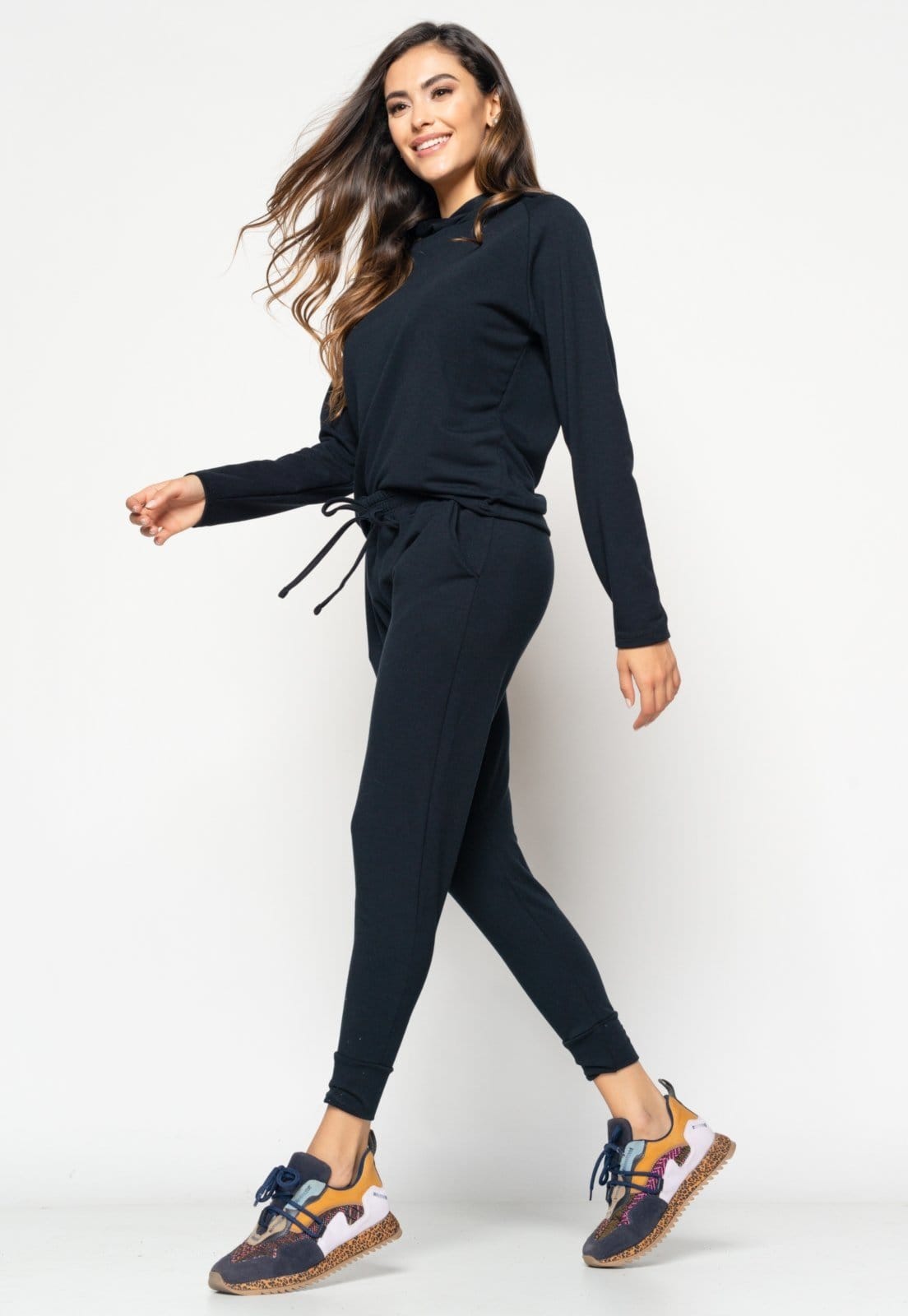 Vista 2 Kit 2 Calças Salvatore Comfy Jogger Moletinho Preto e Mescla Salvatore Fashion cinza