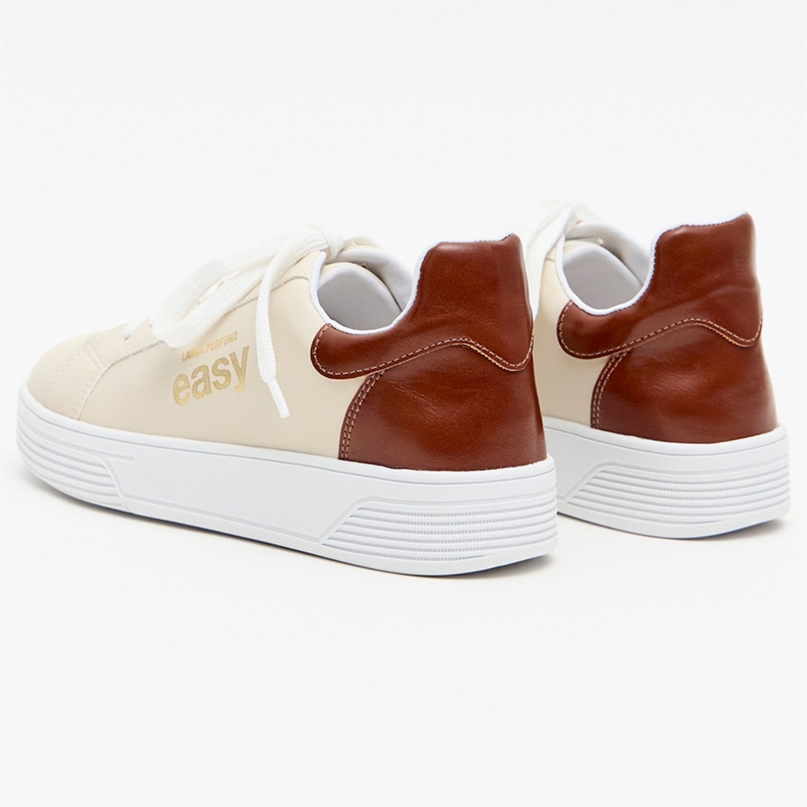 Vista 2 Tênis Easy Lança Perfume Casual Side Ou26 Feminino Easy Lança perfume bege