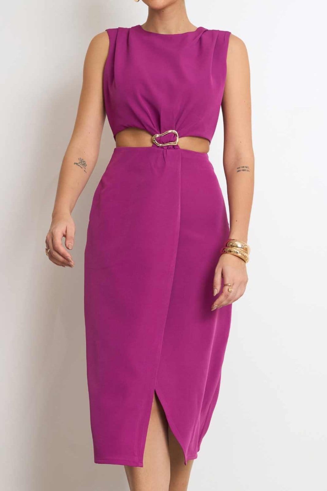 Vestido Vanibele Midi Fúcsia