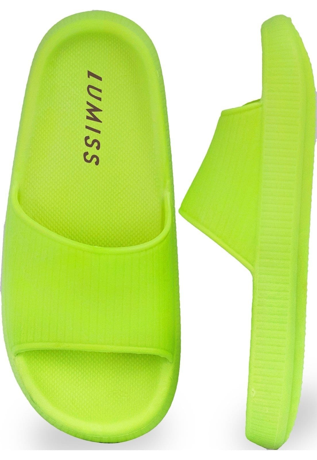 Vista principal Chinelo Nuvem Lumiss Confortável Ortopédico Slide Macio Lemon LUMISS verde
