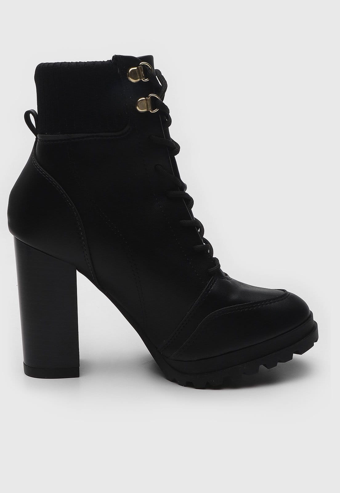 Vista 2 Bota Coturno Vizzano Salto Grosso Preta VIZZANO preto