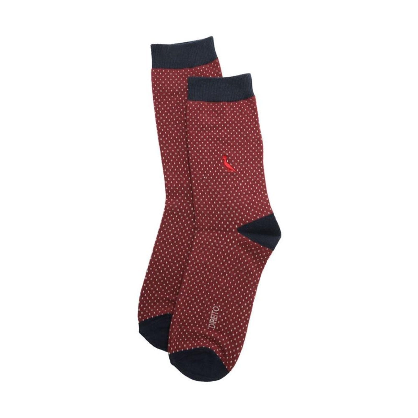 Meia Cano Alto Reserva Colors Pontilhada Masculina Bordô