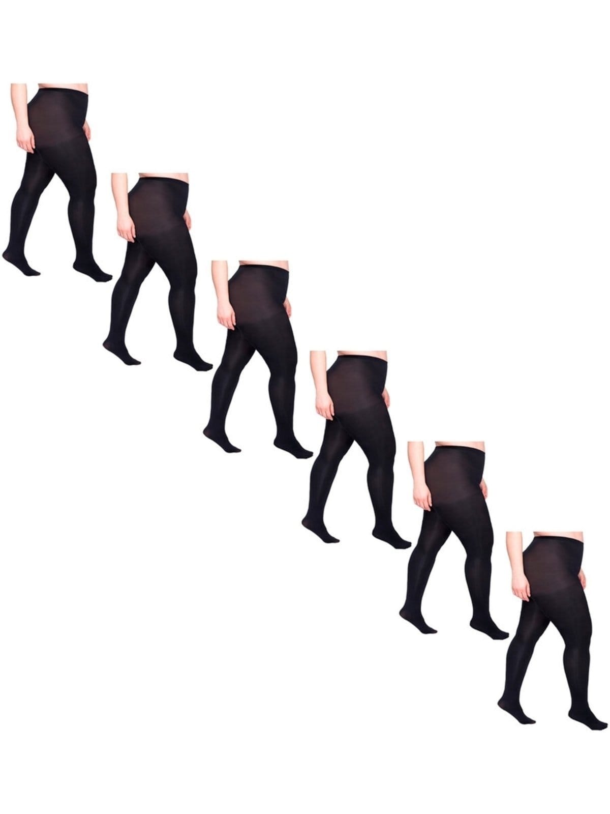 Kit com 6 Meias Calças Fio 80 Opaca Plus Size Loba