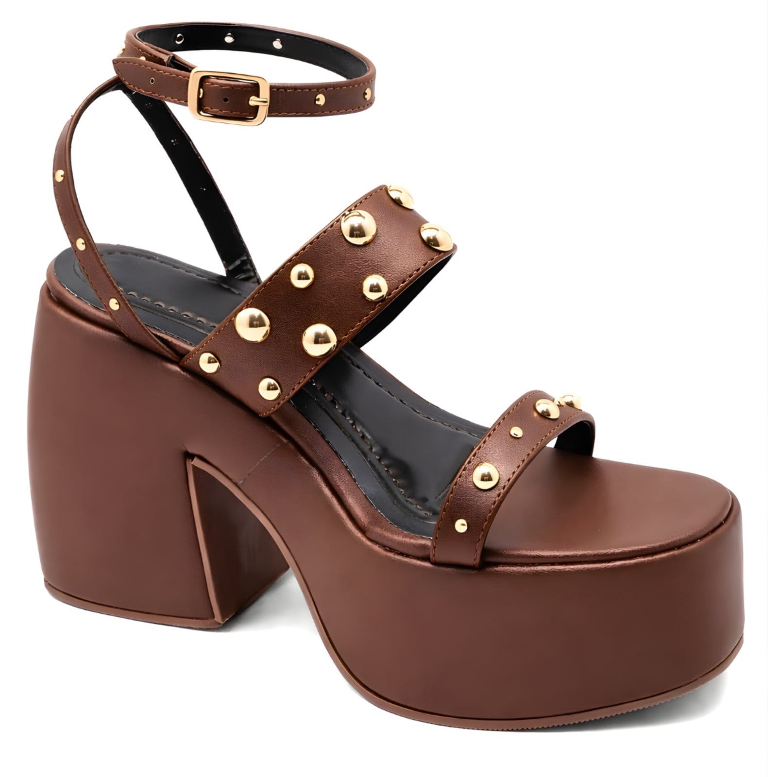 Sandalia Sete Sales Feminina Anabela Alta Meia Pata 183180 Floter Cacau