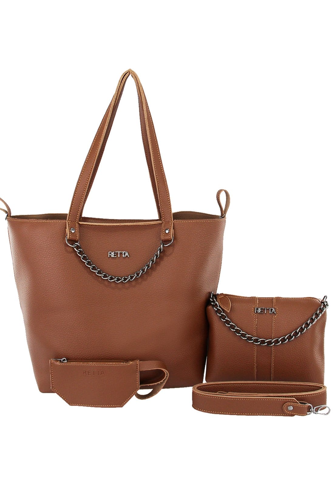 Kit Bolsa Feminia Saco e Transversal Kiara