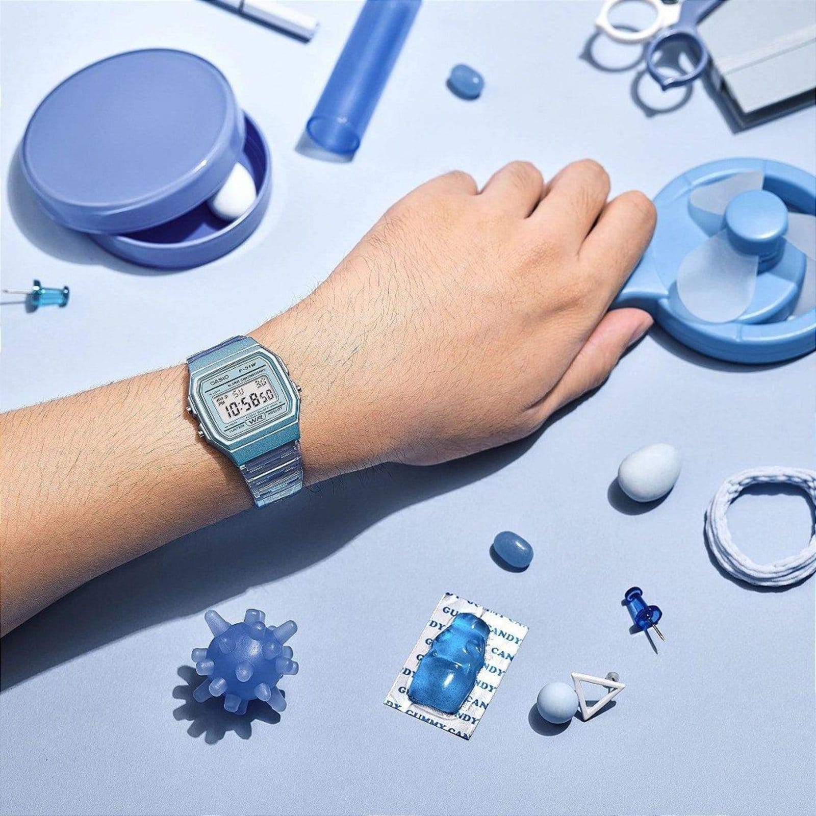 Vista 2 Relógio Casio Standard F-91WS-2DF Casio azul