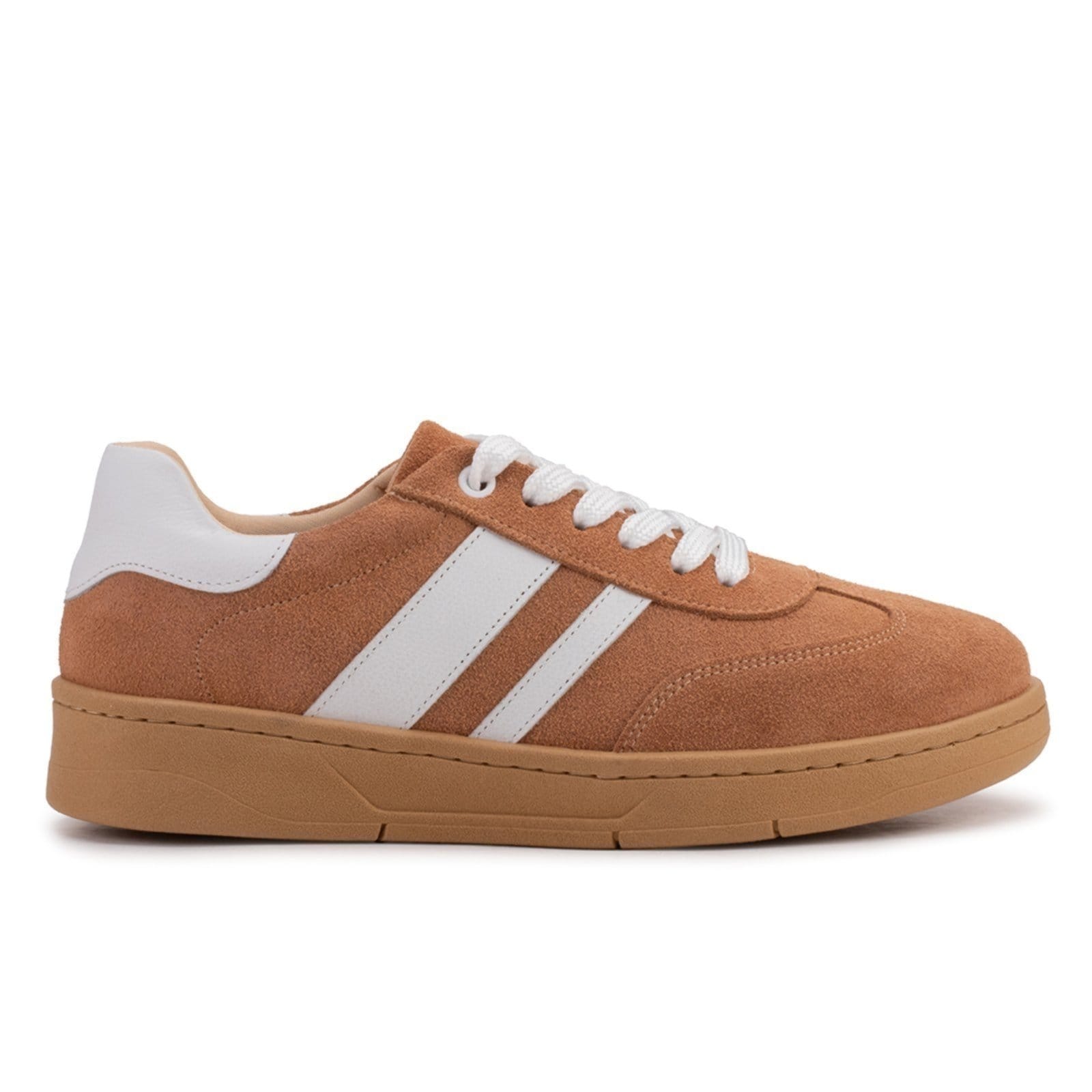 Vista principal Tênis Feminino Bella Nina Couro Casual Confortável Estilo Moderno Caminhada Com Branco Macio Leve Bella Nina caramelo