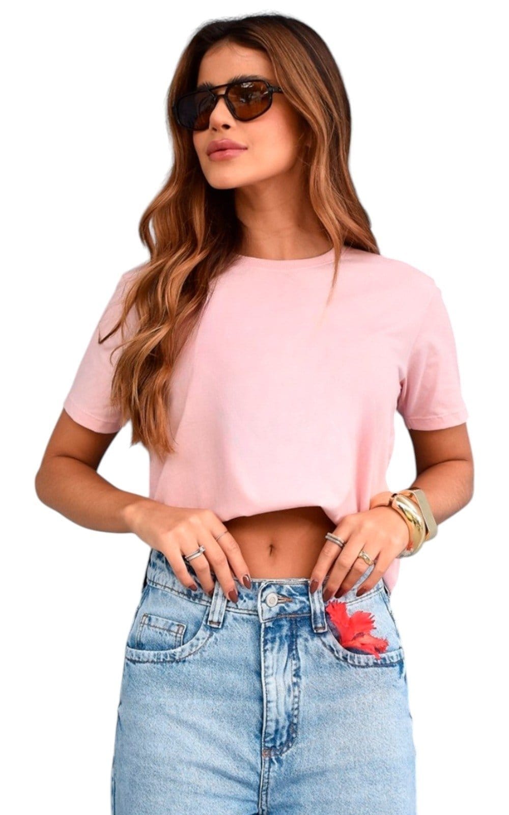 Camiseta Feminina Cianitas Claro Lisa