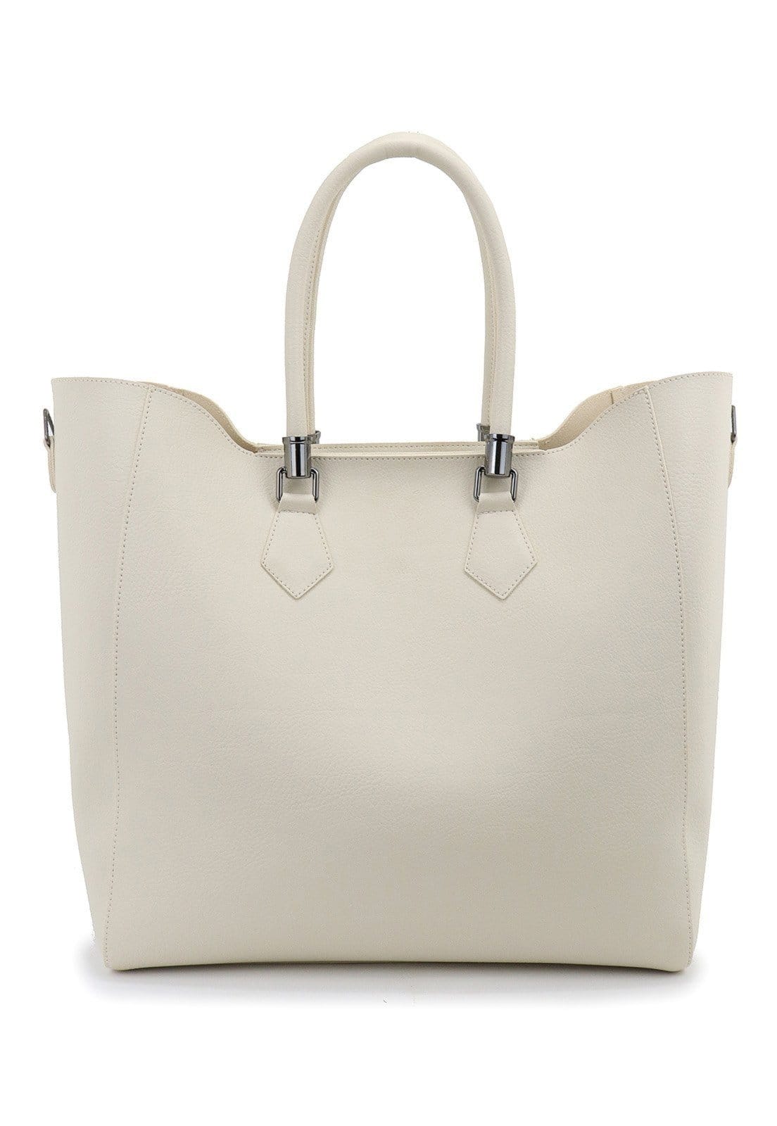 Vista 2 Bolsa Feminina Luxo com Carteira e Alças Duplas Espaçosa Retta Oficial off-white