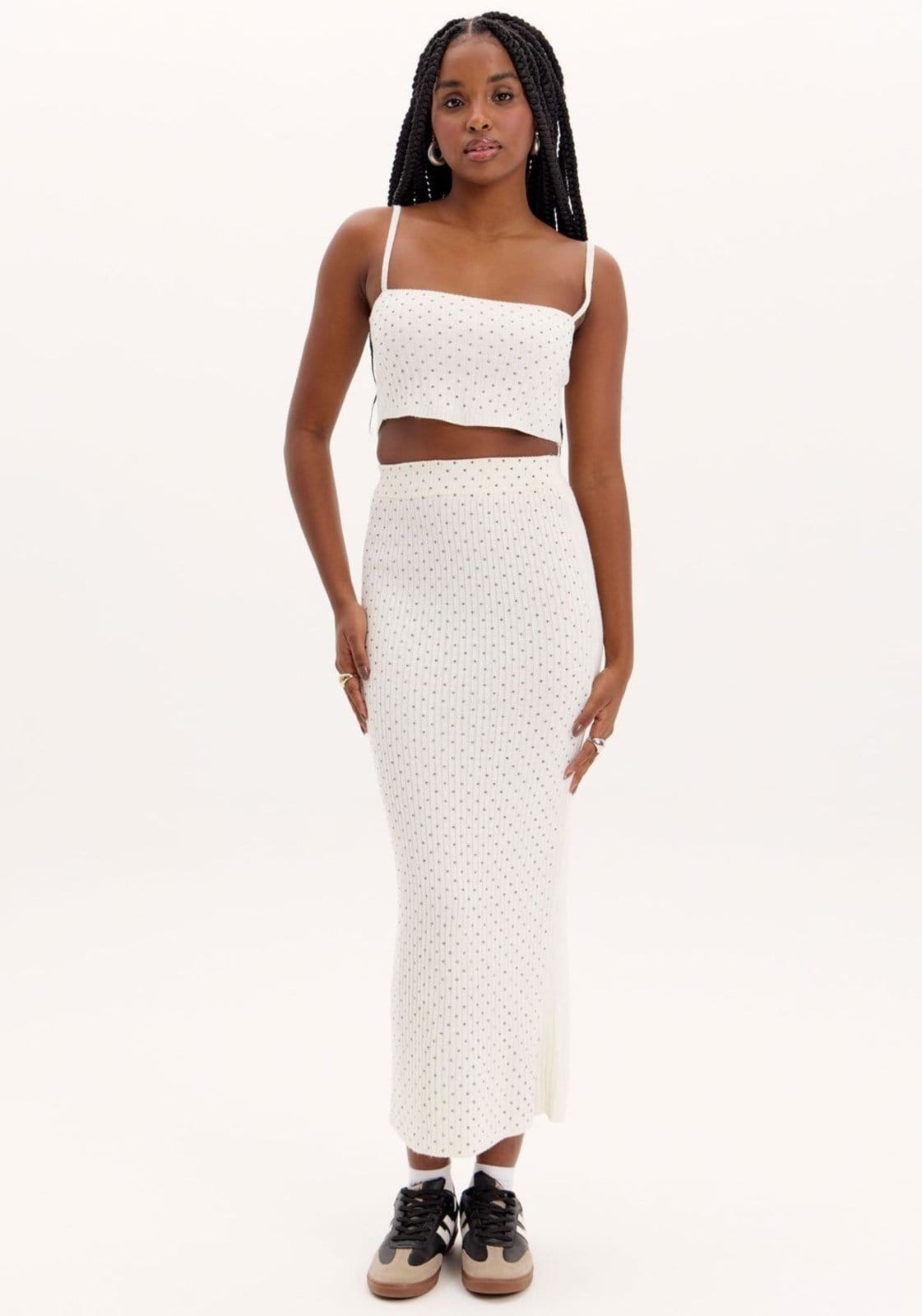 Saia Midi Tricot com Brilhos