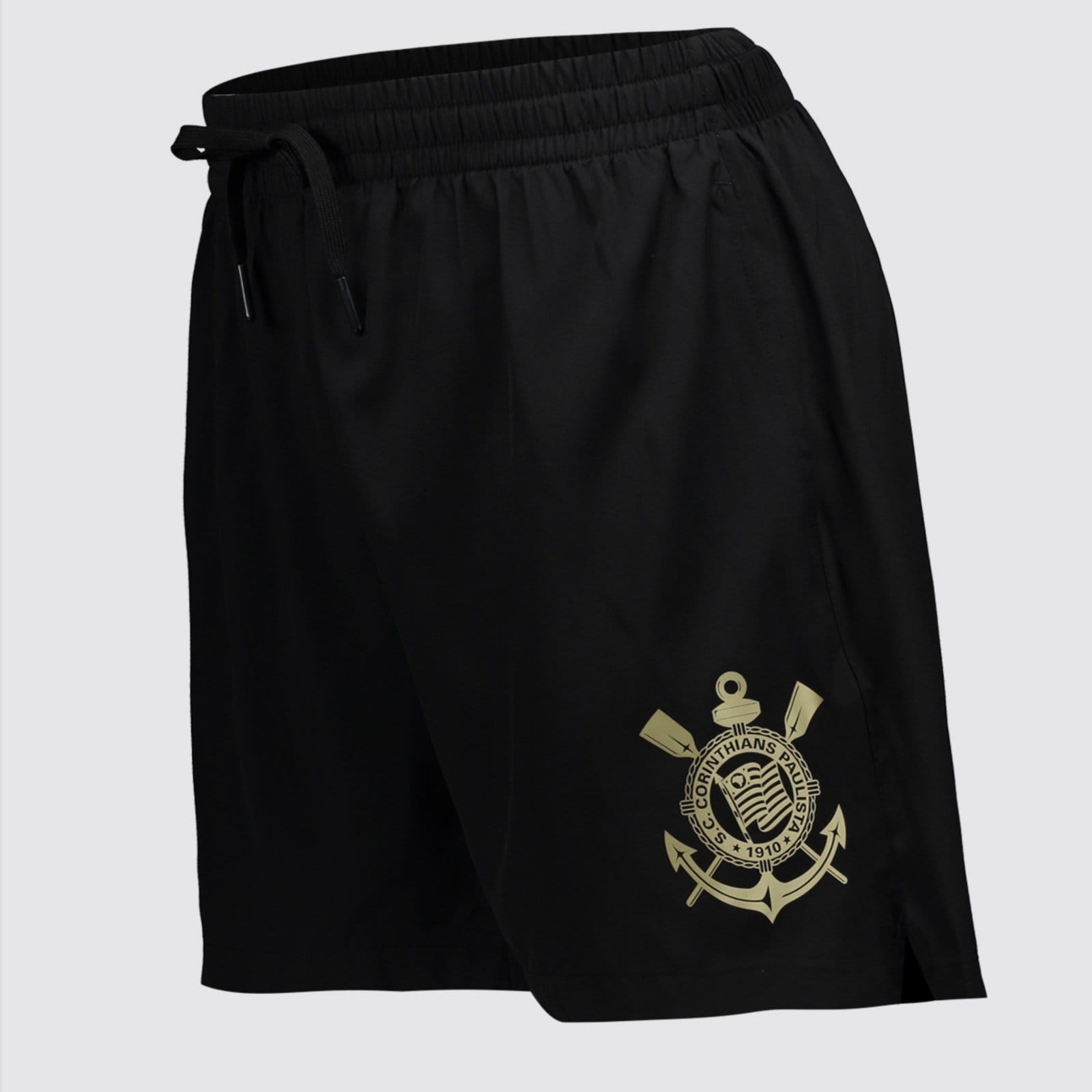 Vista 2 Bermuda Corinthians Tactel Preta Coimbra preto