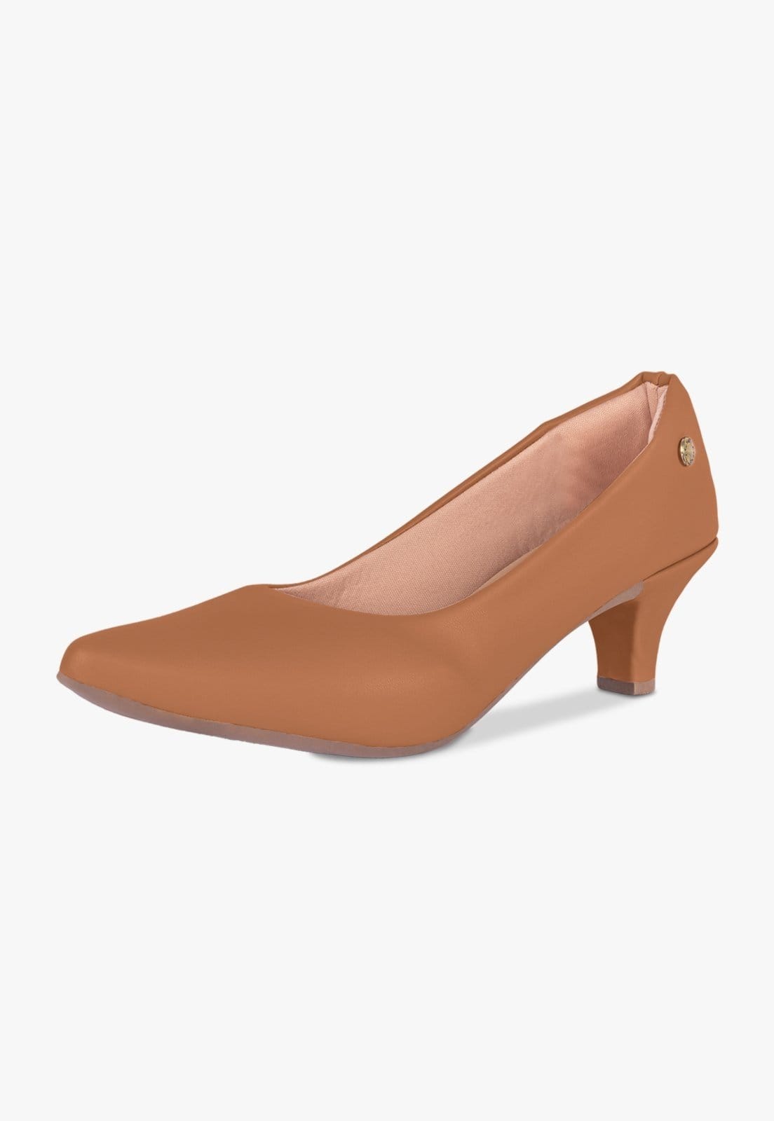 Scarpin Feminino Takata Salto Baixo Fino Bico Fino Clássico Casual Marrom