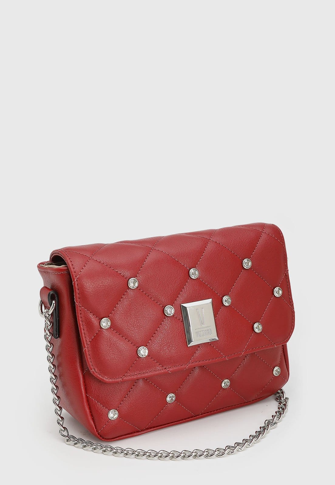 Vista 2 Bolsa Feminina Vizzano Matelassê Tachas Vermelha VIZZANO vermelho