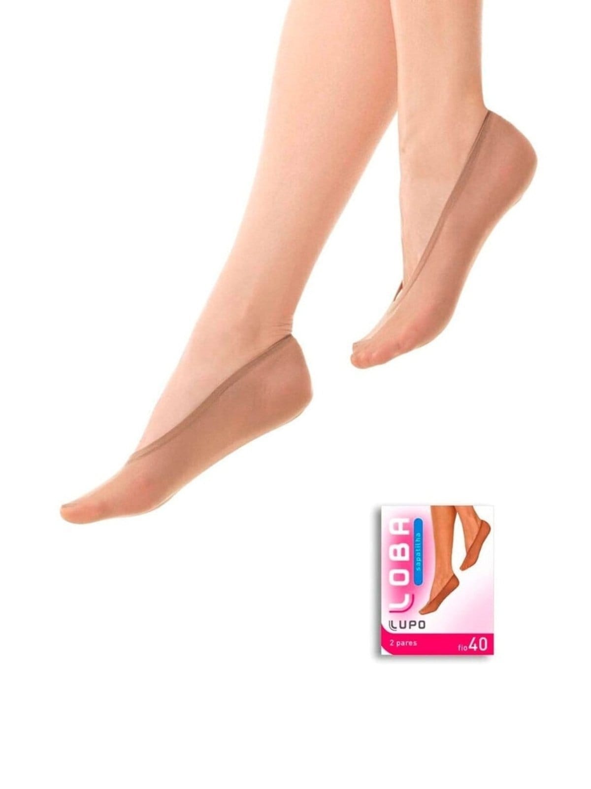 Vista 2 Kit com 4 Sapatilhas Fio 40 Loba Lupo bege