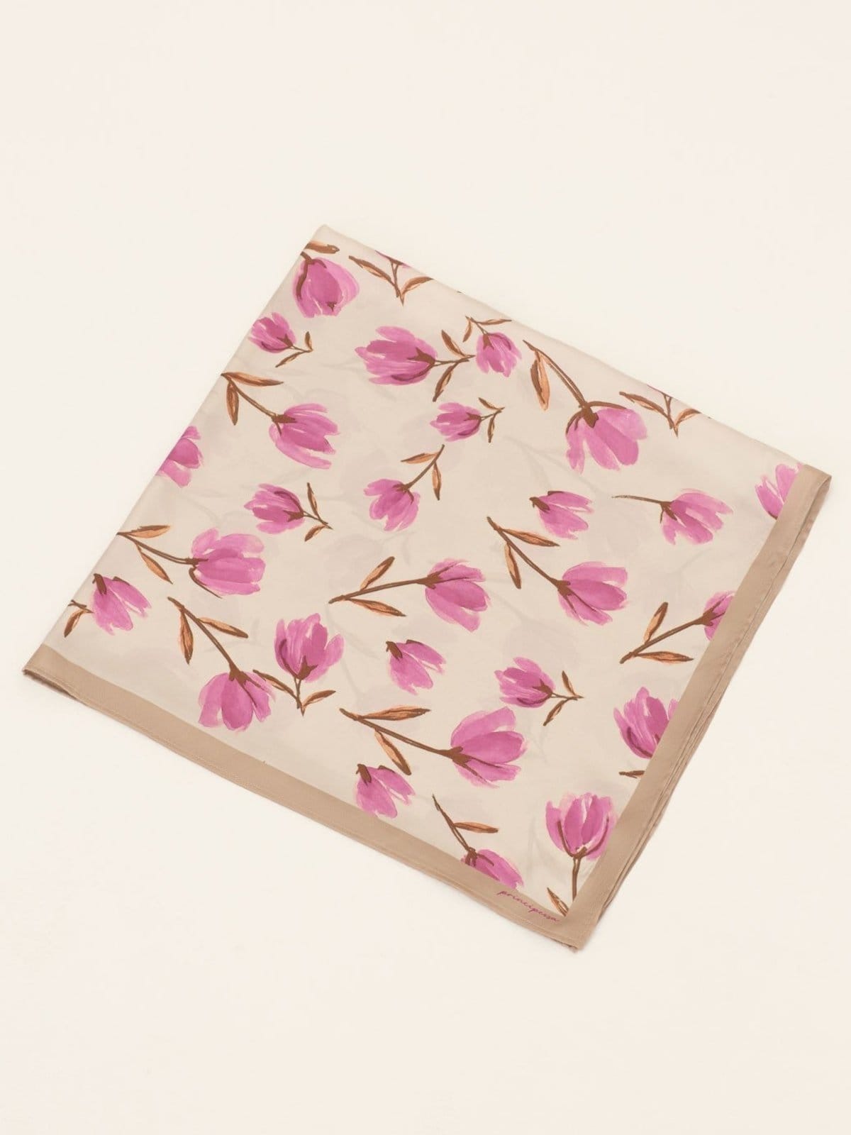 Lenço Barrado com Estampa de Rosas Flora - 2