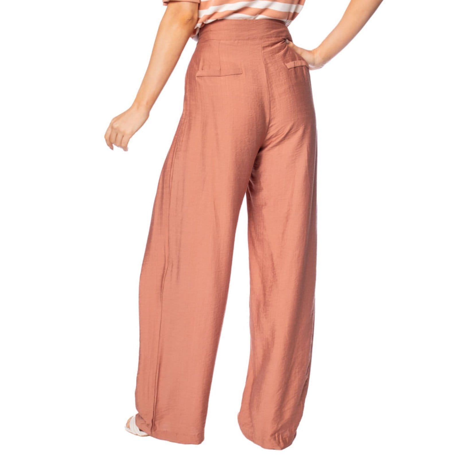 Vista 2 Calça Feminina The Style Box Reta Telha The Style Box vermelho