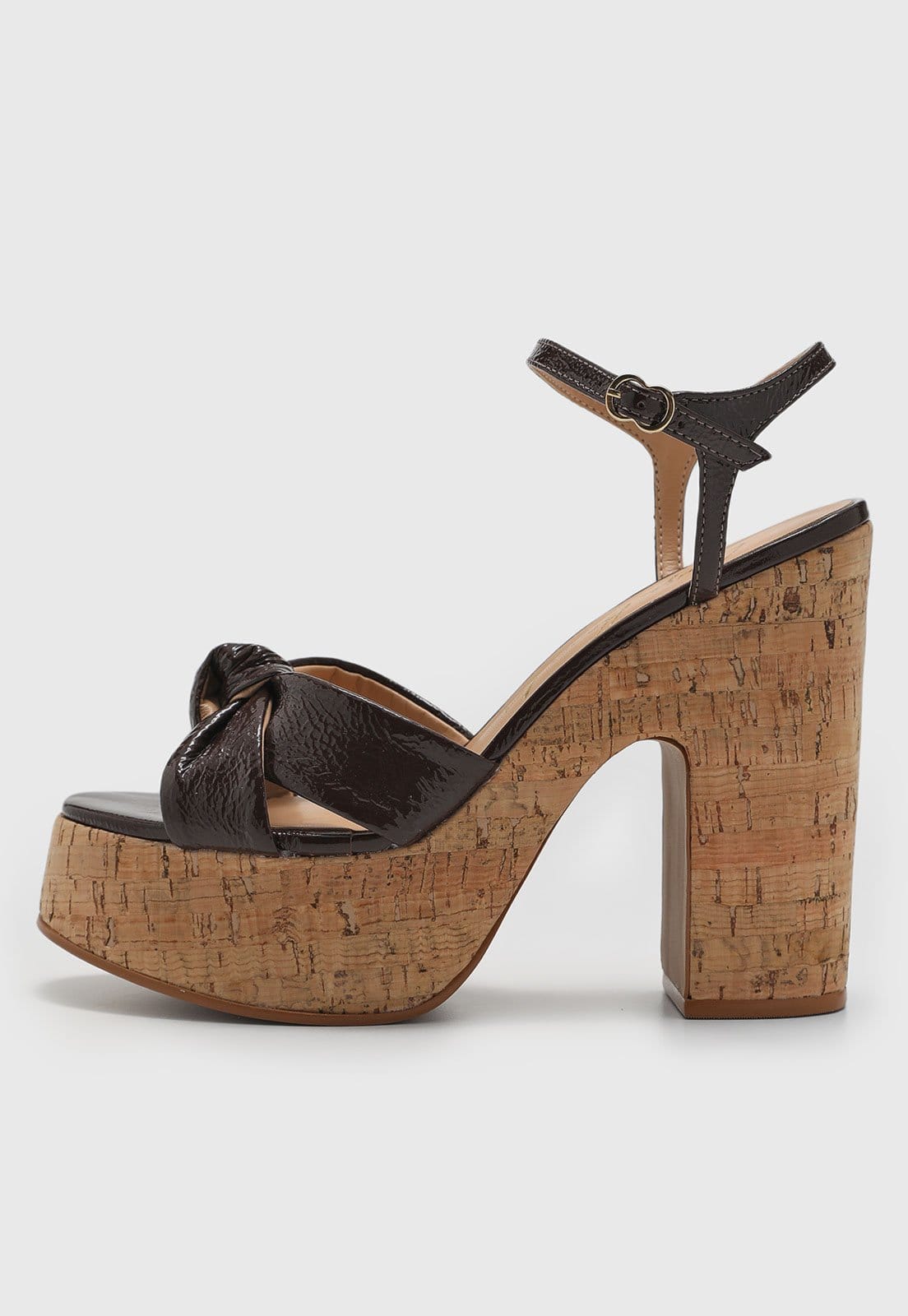 Sandália Feminina Luiza Barcelos Salto Bloco Plataforma 15cm Cortiça