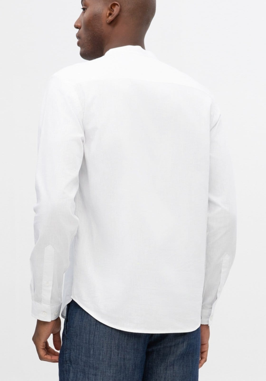 Camisa Masculina Gola Padre Slim Fit em Tecido Linho - 2