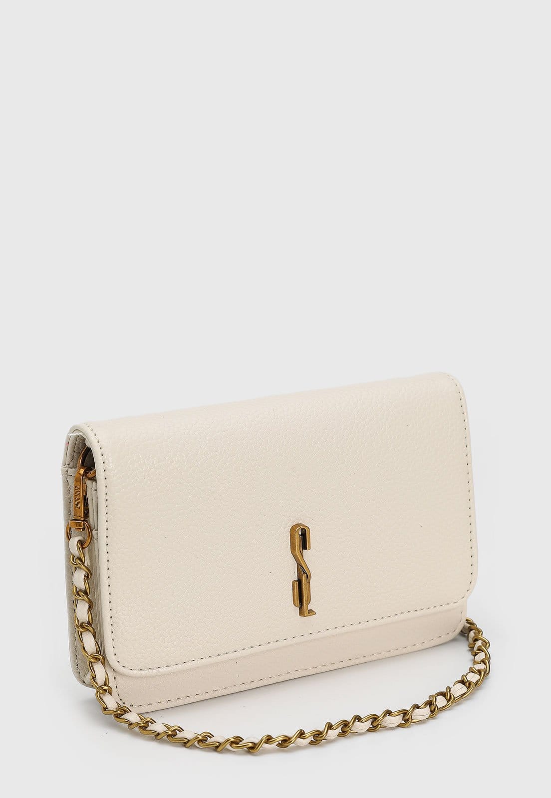 Vista 2 Bolsa Feminina Santa Lolla Alça Corrente Off-White Santa Lolla off-white white