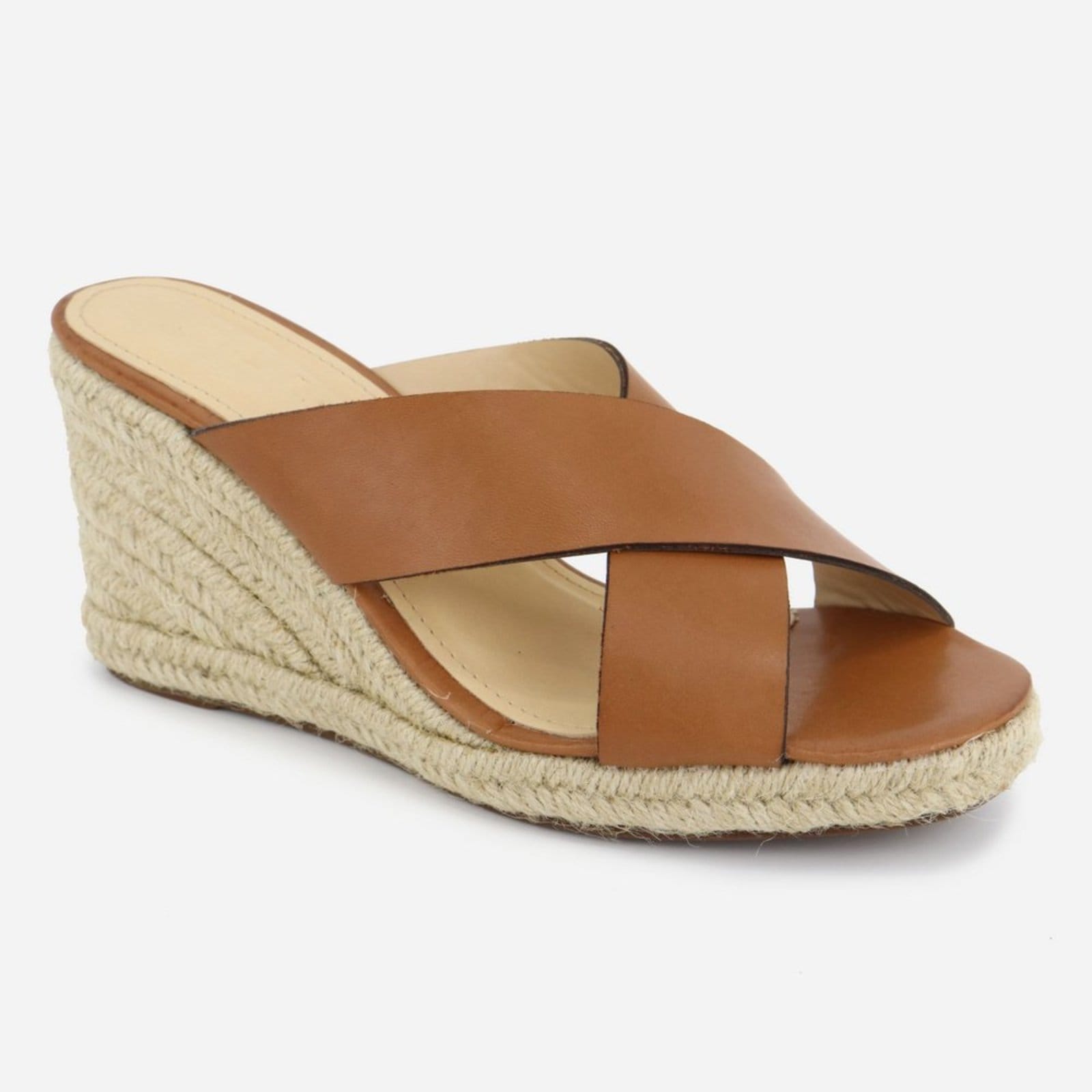 Vista 2 Tamanco Fácil Calce Maria Paula Couro Anabela MARIA PAULA caramelo