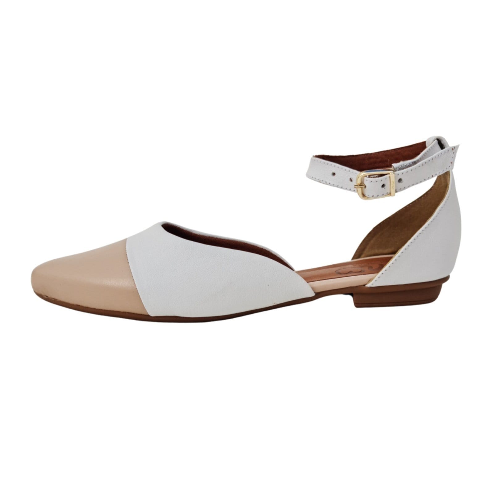 Sapatilha em Couro Amo Calçados Anne Branca e Nude - 2