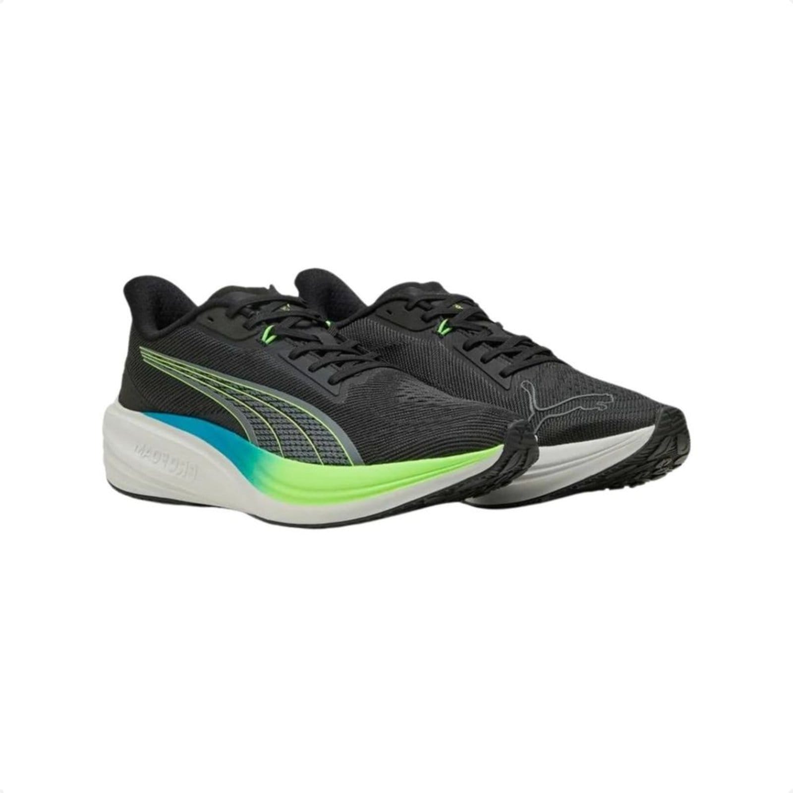 Vista 2 Tênis Running Masculino Puma Darter Pro Preto E Verde Puma preto verde