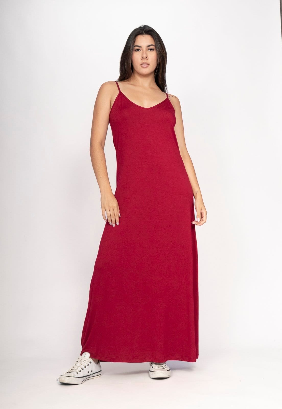 Vestido CabanaFree Guaíra Longo Malha Alça Fina