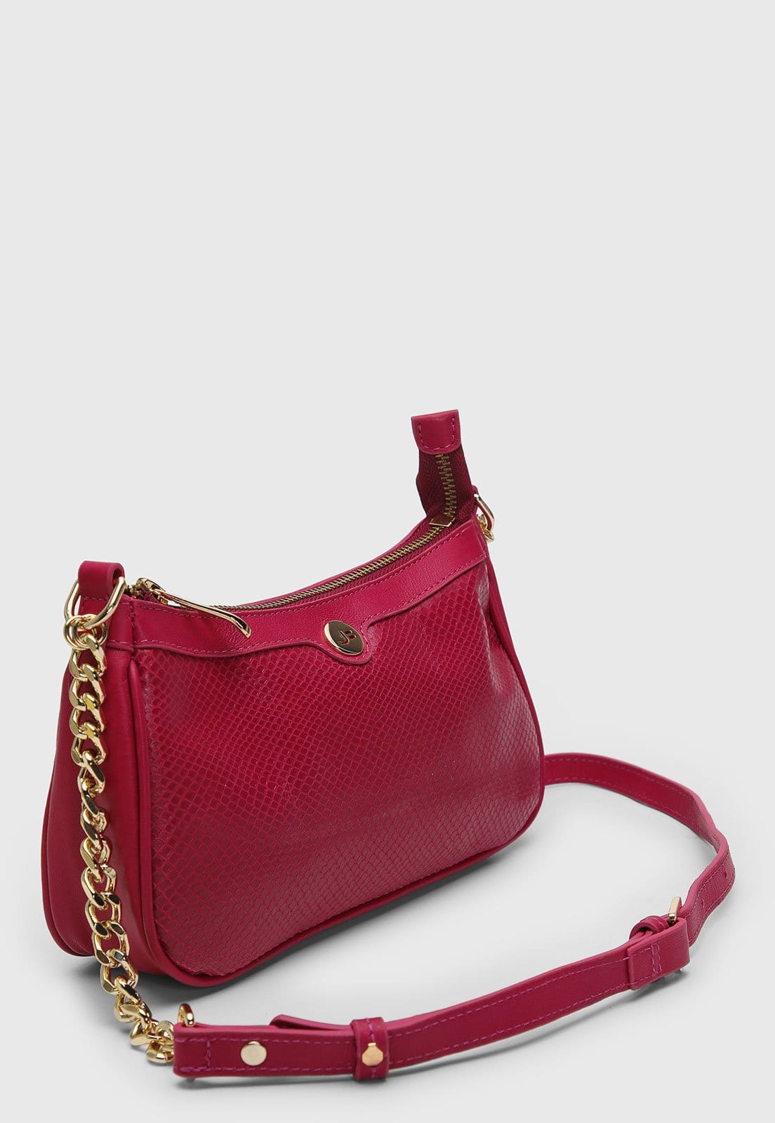 Vista 2 Bolsa Pequena Feminina Jorge Bischoff Texturizada Pink Jorge Bischoff rosa pink