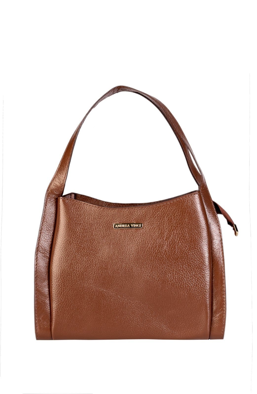 Bolsa Andrea Vinci De Mão Em Couro Liso Helena - Whisky