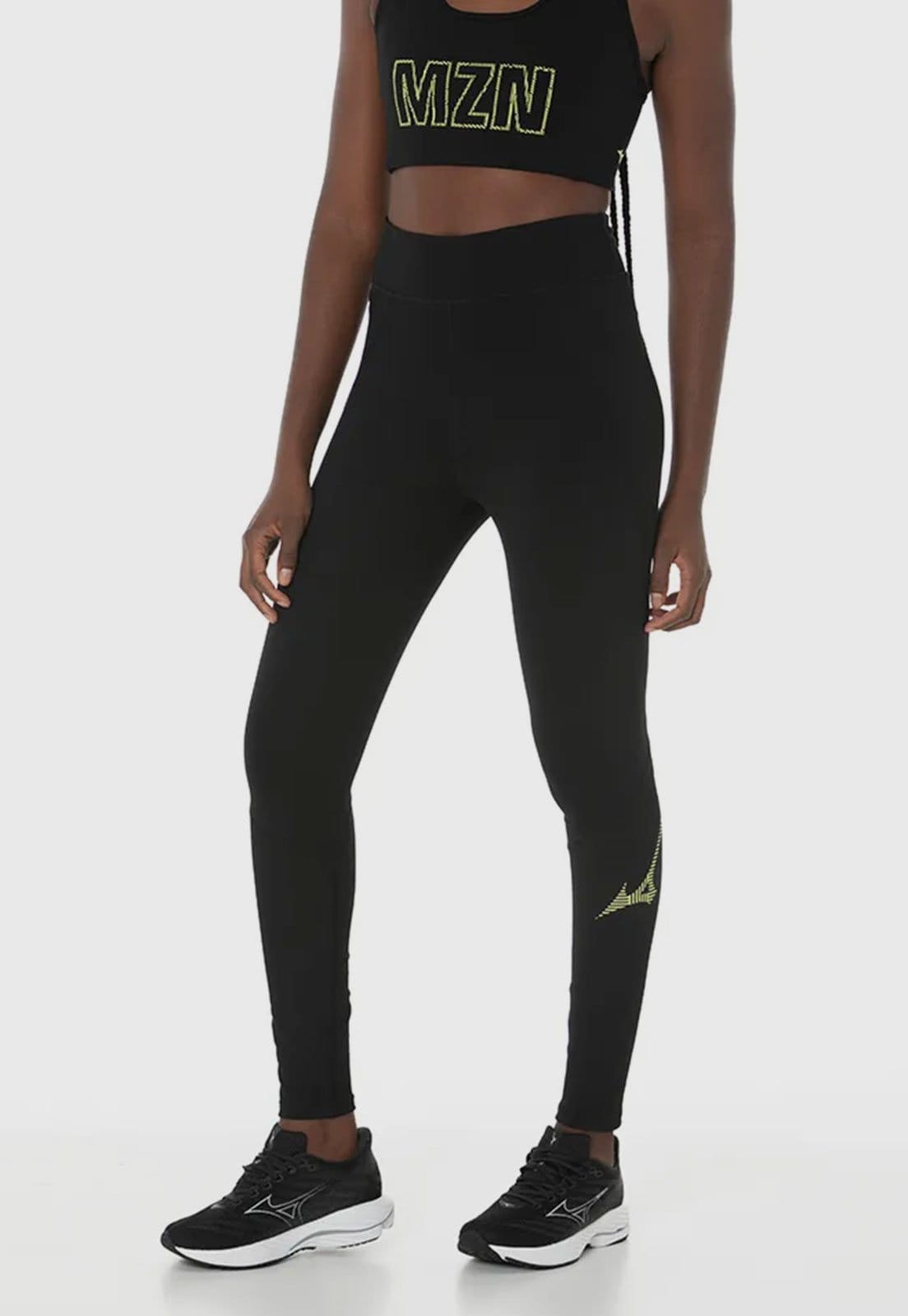 Legging Mizuno Ajustada Run Easy Preta