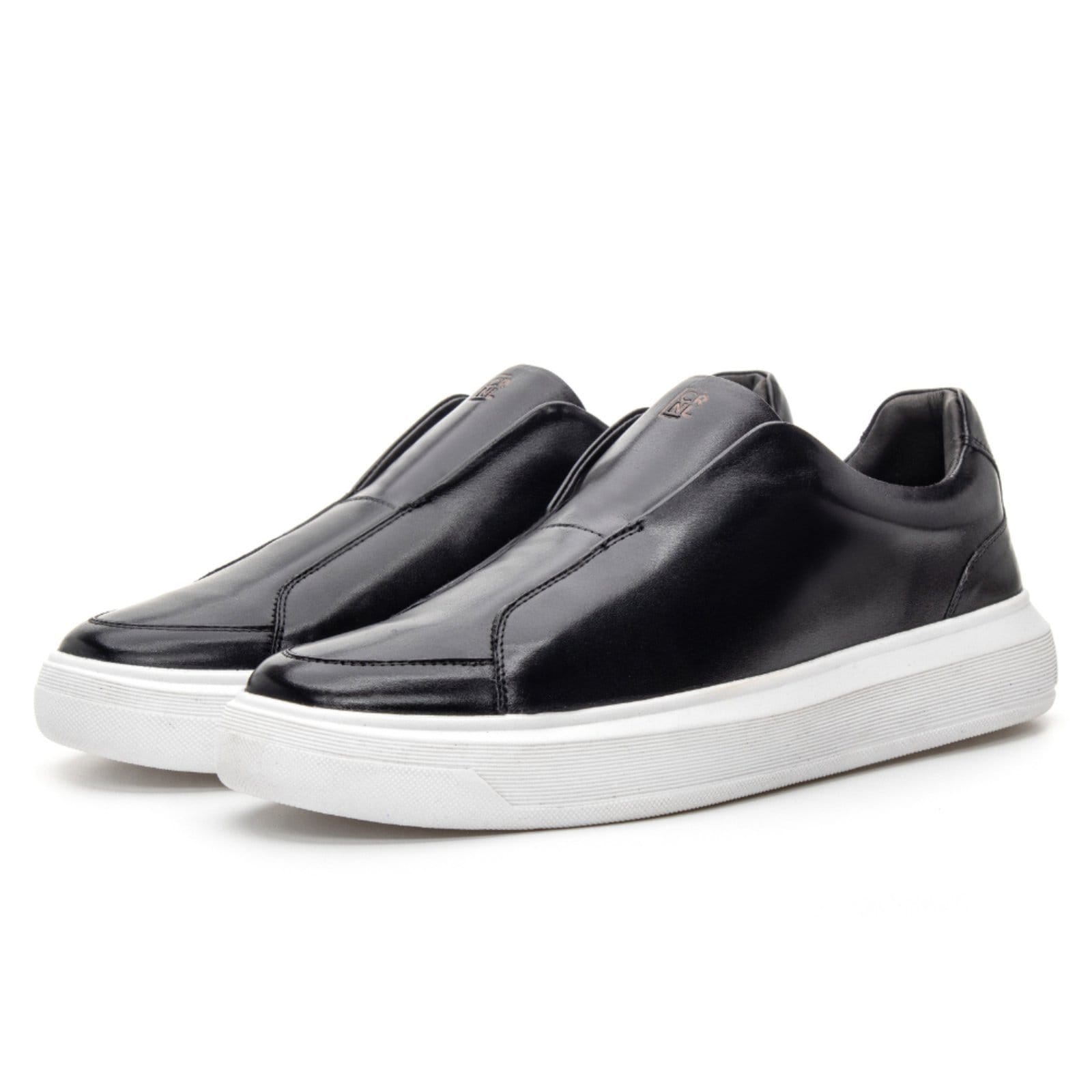 Vista 2 Sapato Masculino Slip On Bless Couro Coronello preto