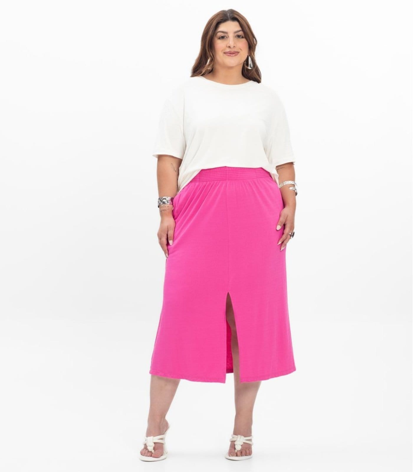 Saia Super Midi Feminina Plus Size Secret Glam