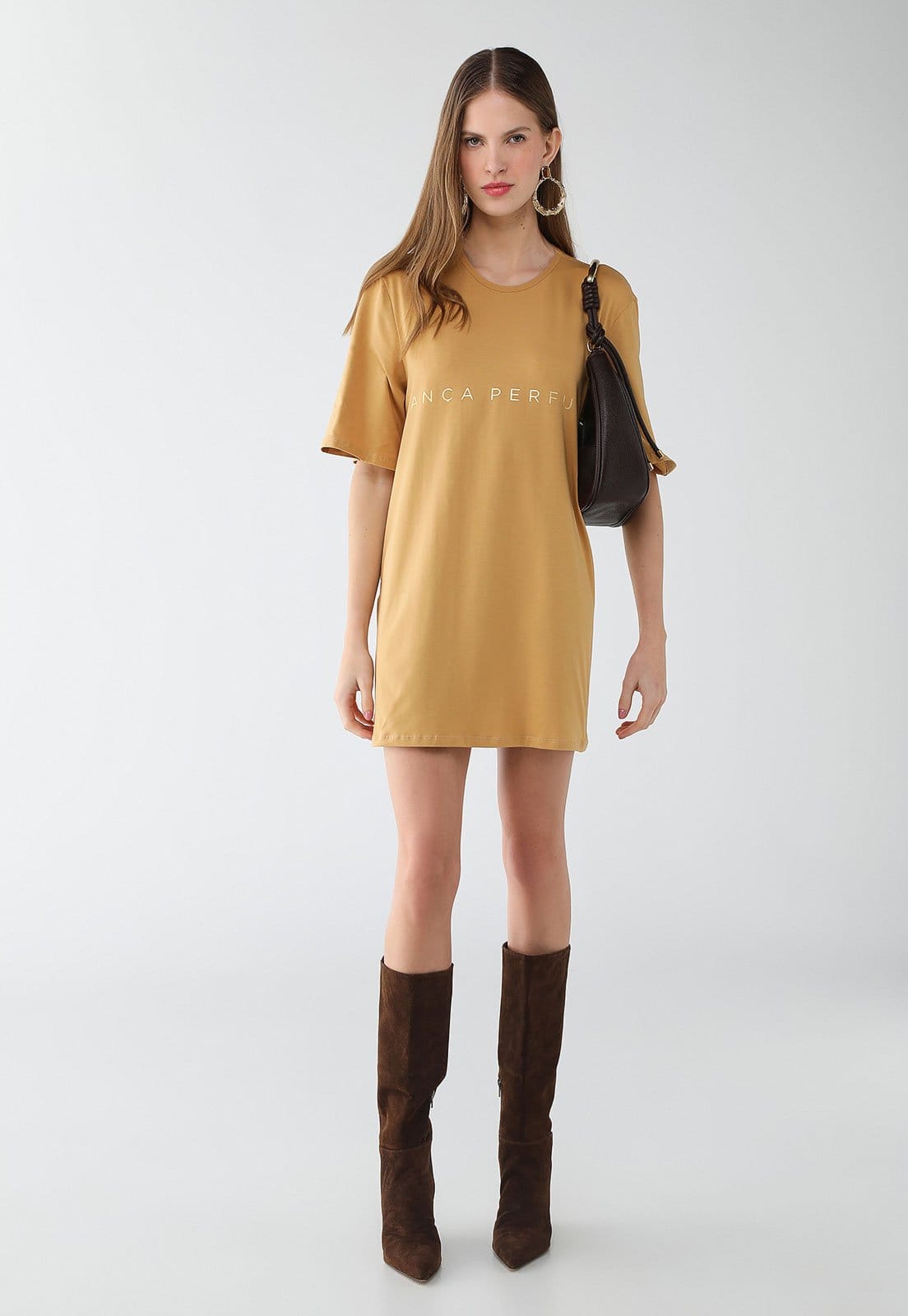 Vista 2 Vestido Feminino Lança Perfume T-Dress Mostarda Lança Perfume amarelo