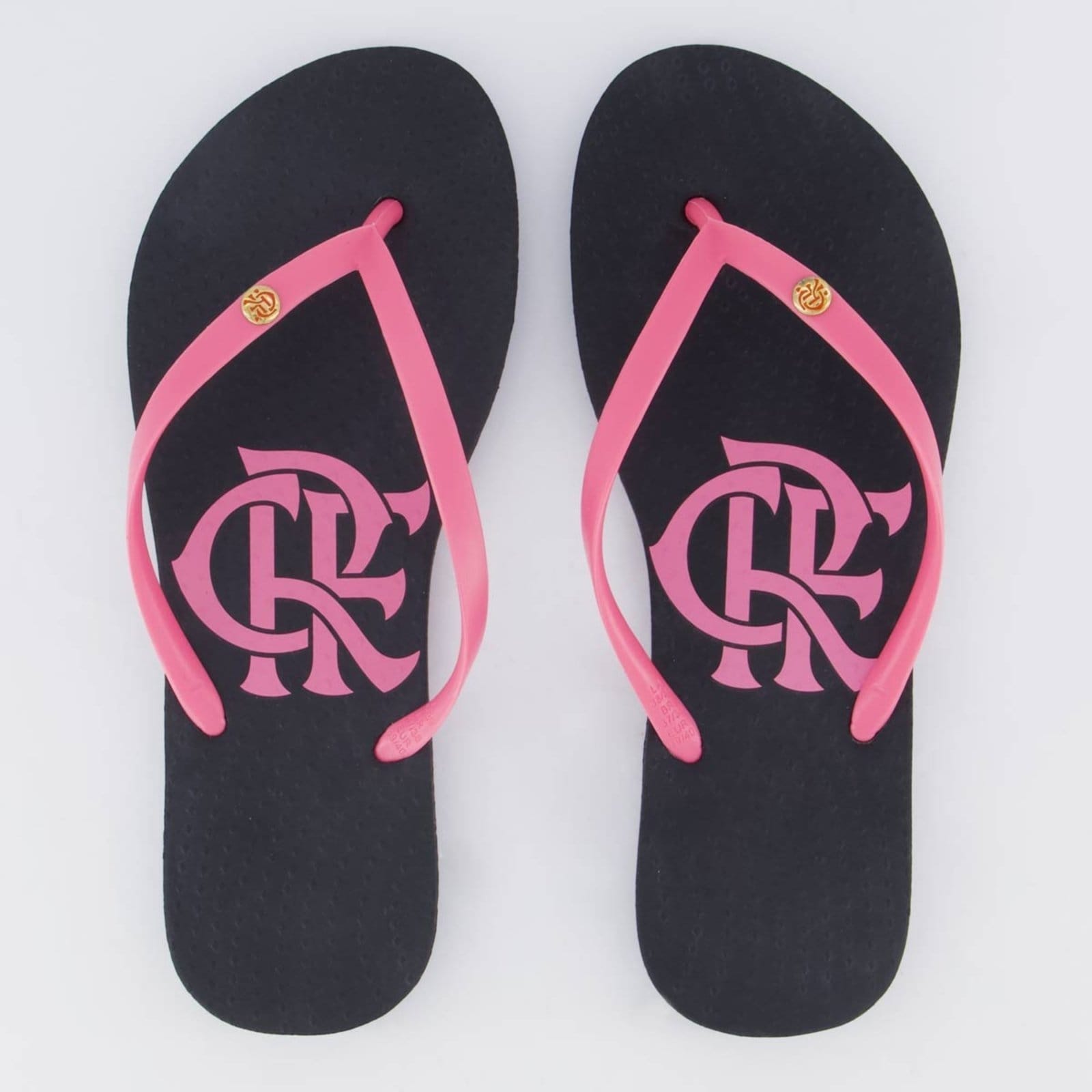 Chinelo Flamengo Basic CRF Feminino Preto e Rosa
