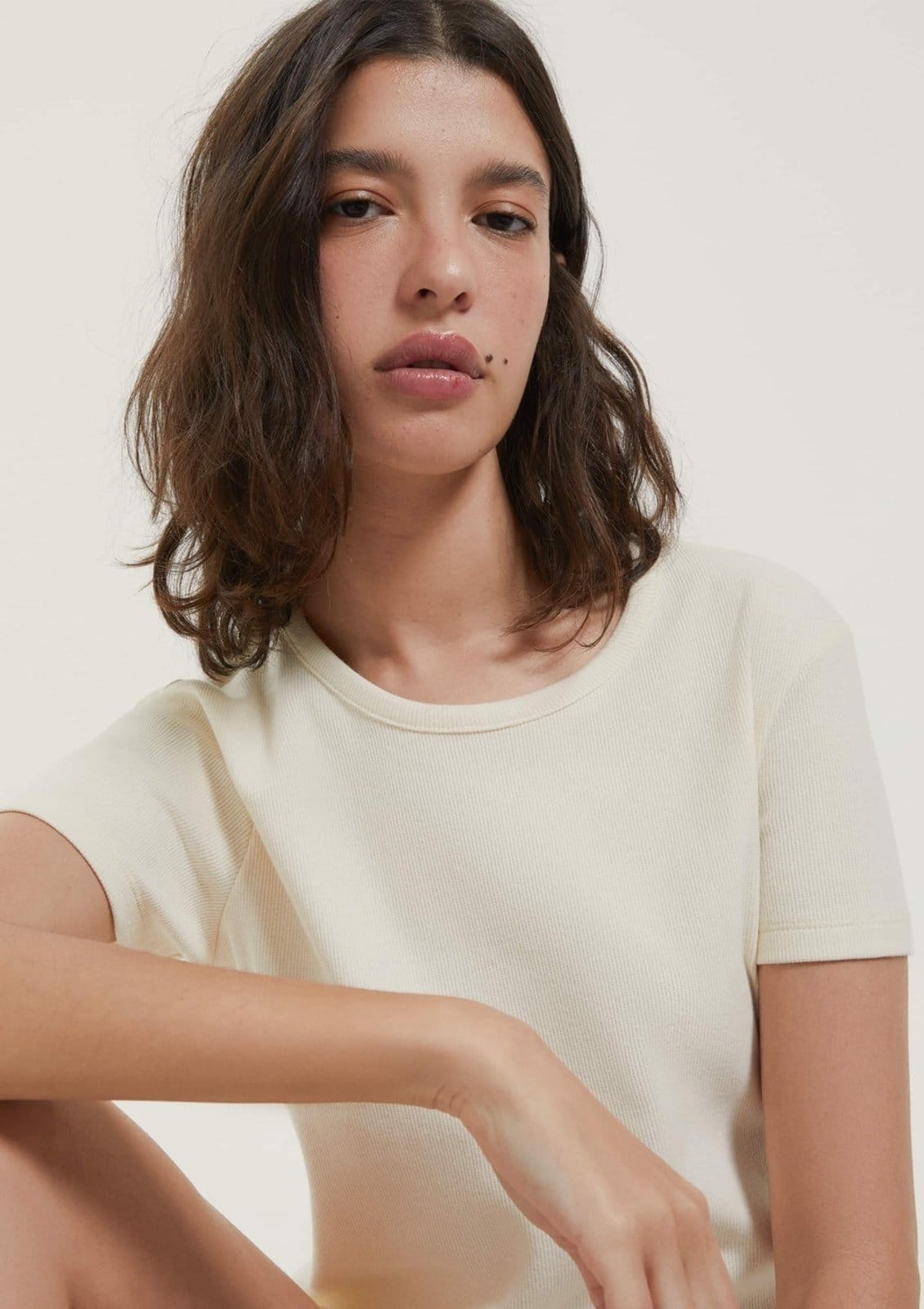 Vista 2 Pijama Curto Feminino Texturizado Hering HERING INTIMATES bege