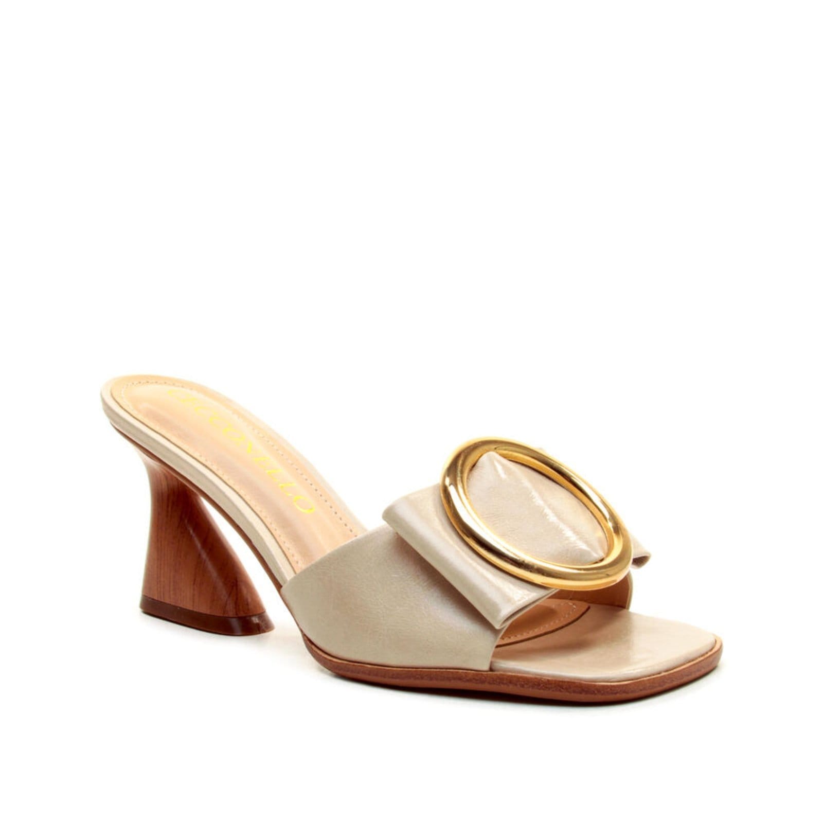 Vista 2 Tamanco Couro Off White Salto Médio Cecconello 2747008-2 Cecconello off-white white