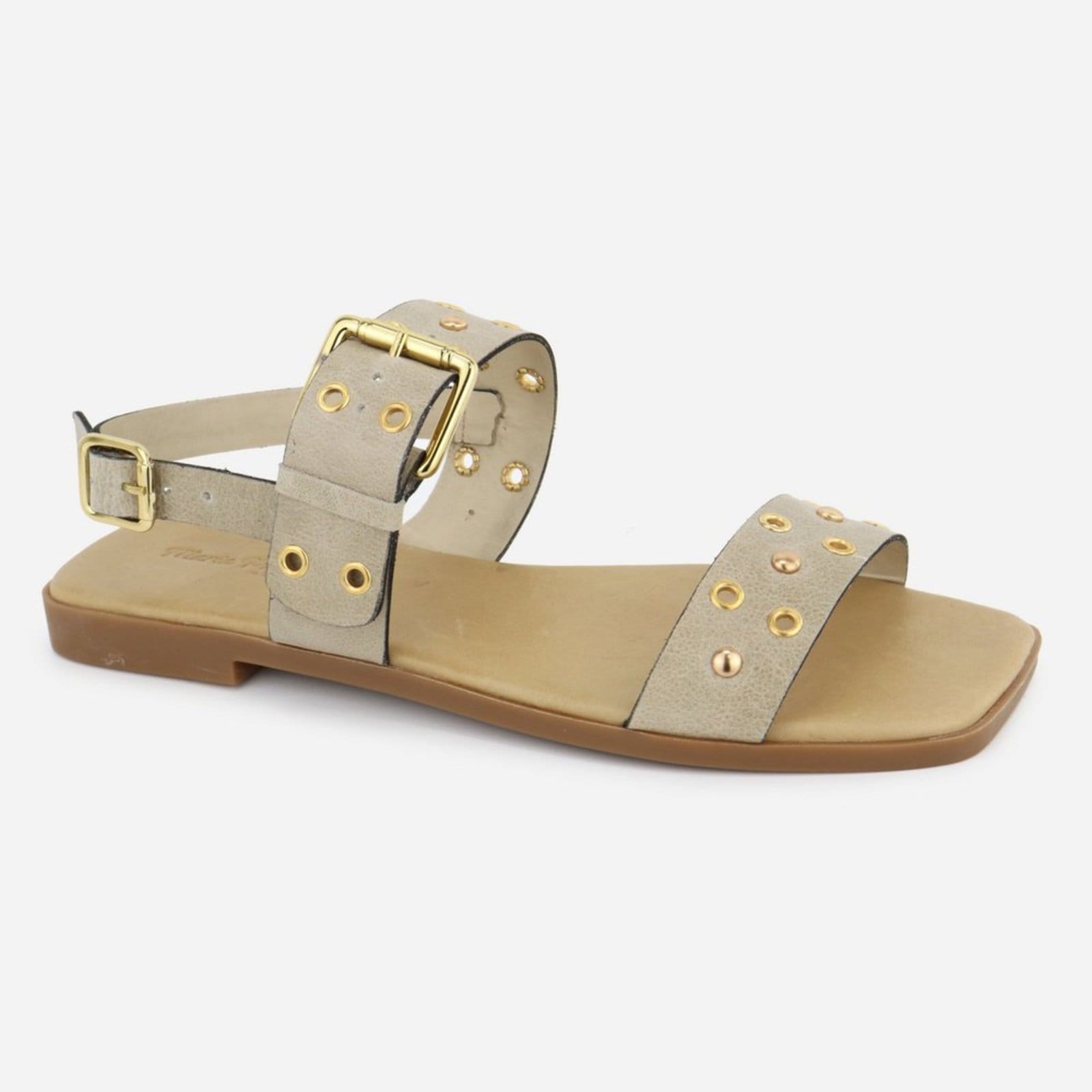 Vista 2 Sandália Off Dia a Dia Maria Paula Couro Feminina Rasteira White MARIA PAULA off-white white