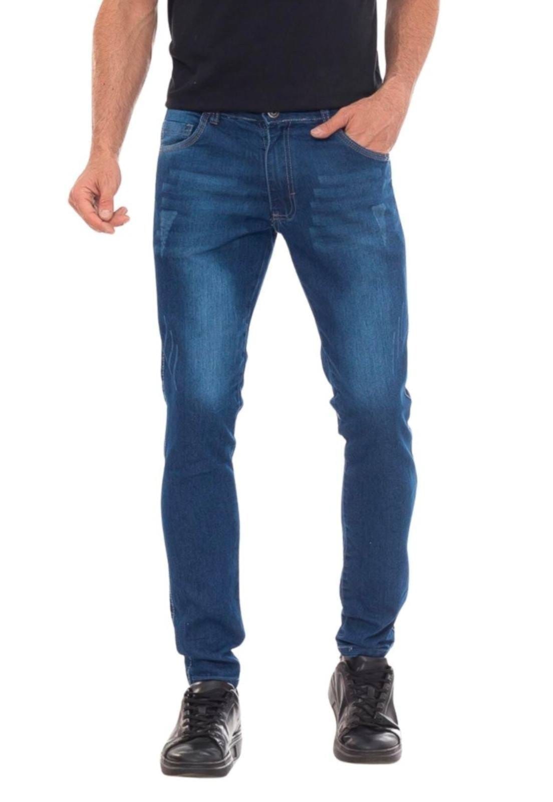 Calça Jeans Masculina Tempo Hábil Skinny Delave Elastano Premium