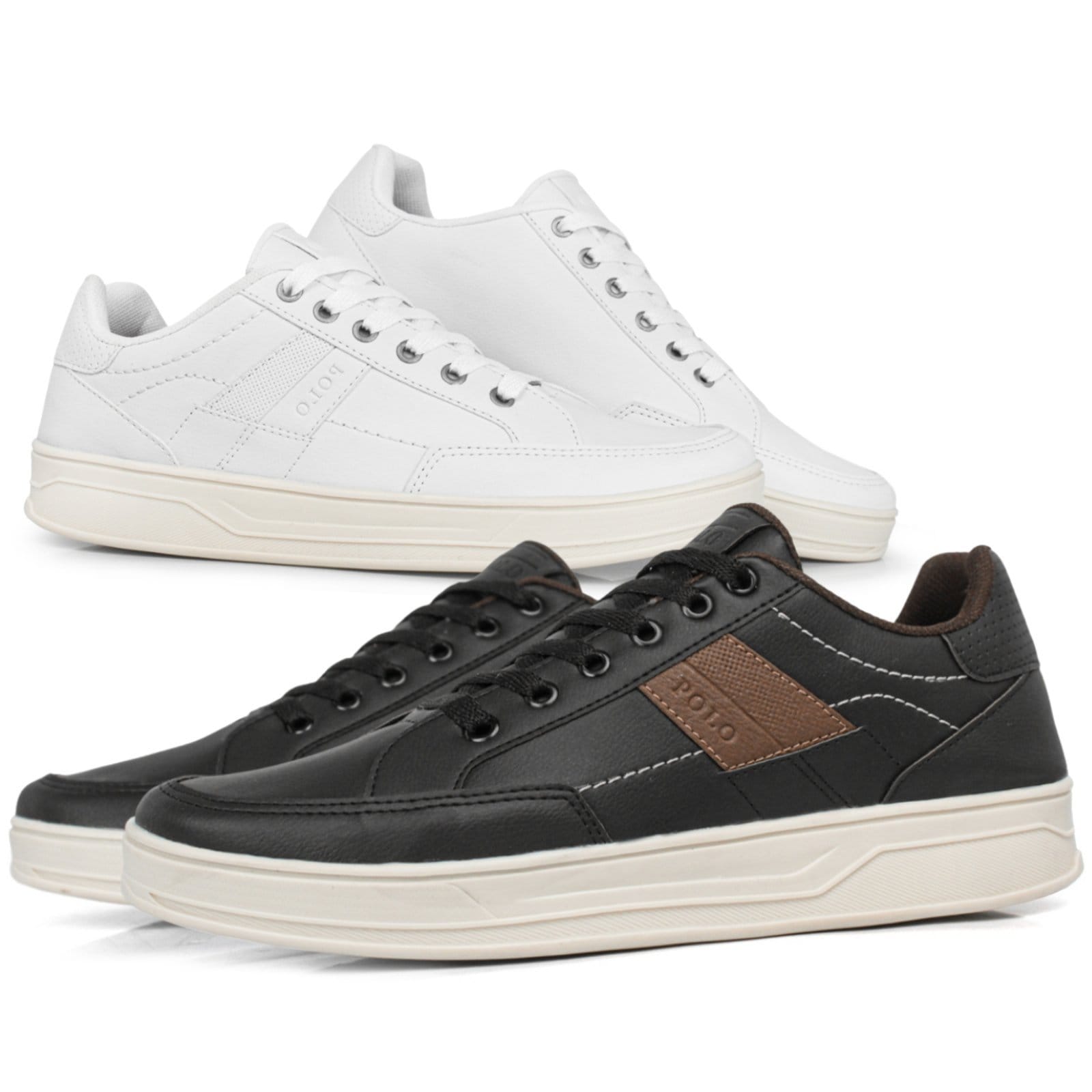 Sapatênis Masculino Casual Kit Tênis Polo Sneakers Liso Com
