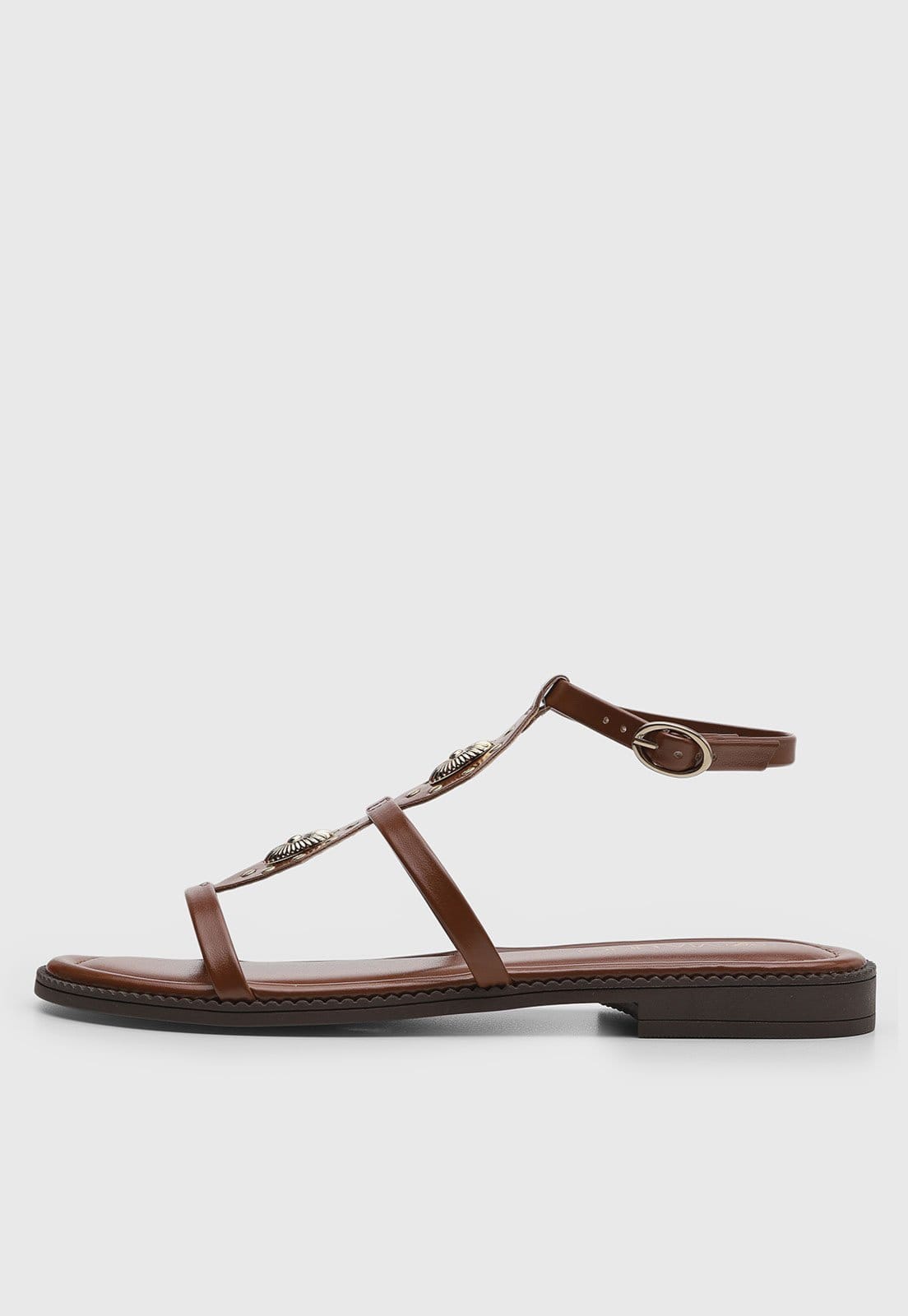 Rasteira Feminina VIA UNO Tiras Fechada Fivela