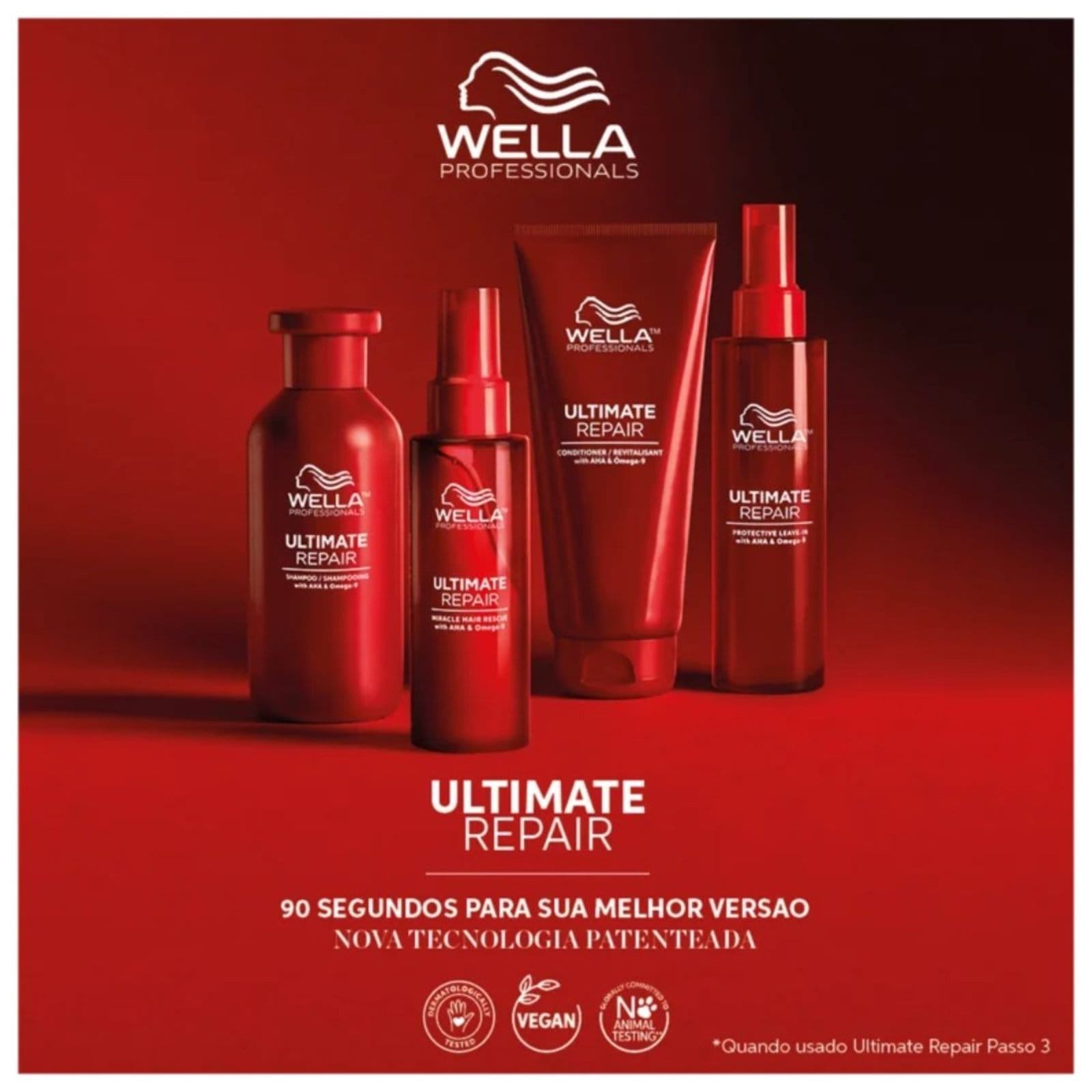 Vista 2 Wella Ultimate Repair Passo 2 - Condicionador Vegano Wella unico
