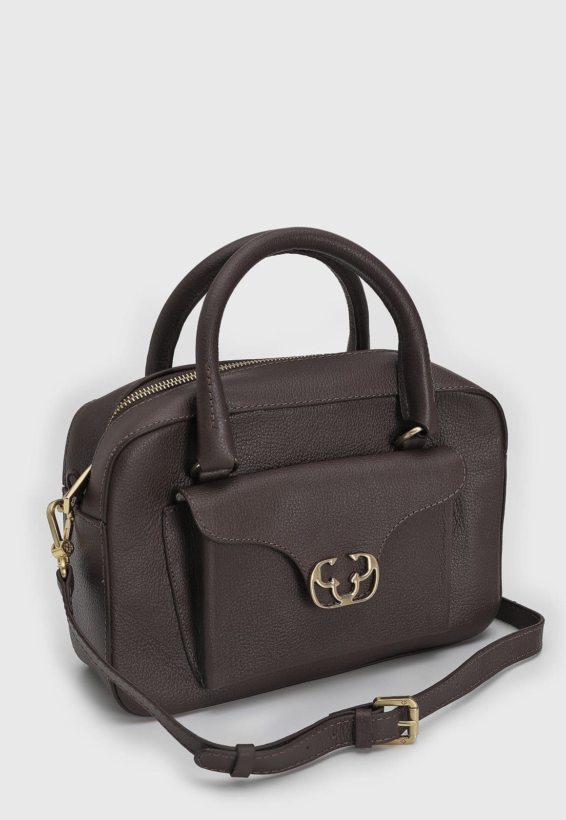 Vista 2 Bolsa Tiracolo Feminina Capodarte Alça Dupla Capodarte café