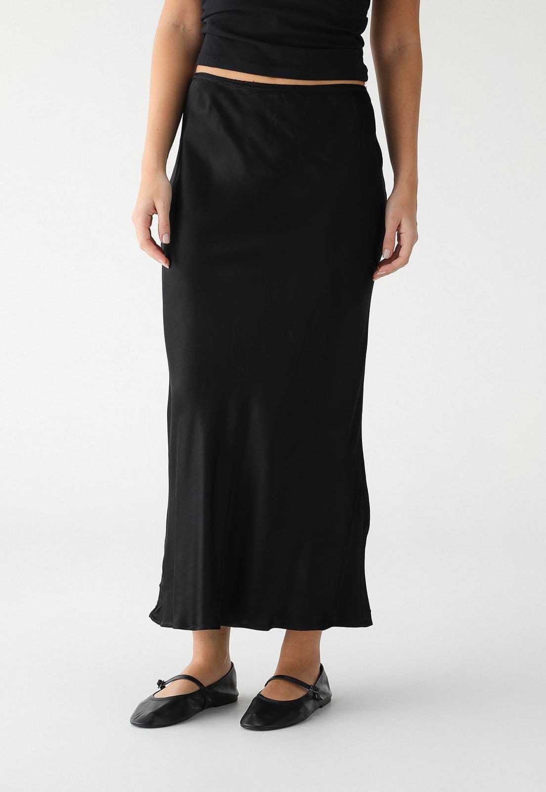 Vista 2 Saia TOPSHOP Midi Lisa Topshop preto