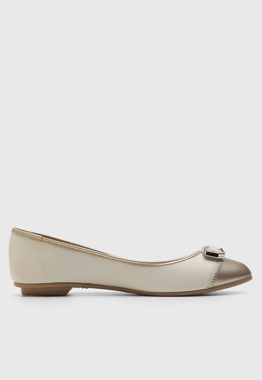 Vista 2 Sapatilha Feminina Moleca Detalhe Metálico Off-white MOLECA off-white white