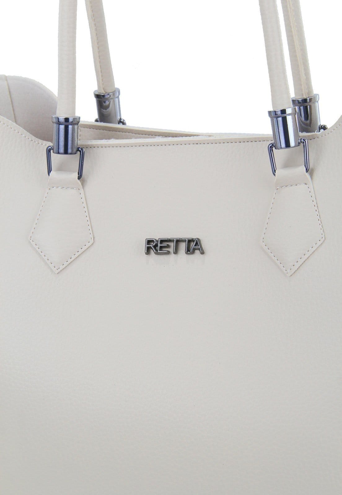 Vista 2 Bolsa Sacola Transversal e Necessarie Retta Marfim Retta Shoes bege/branco