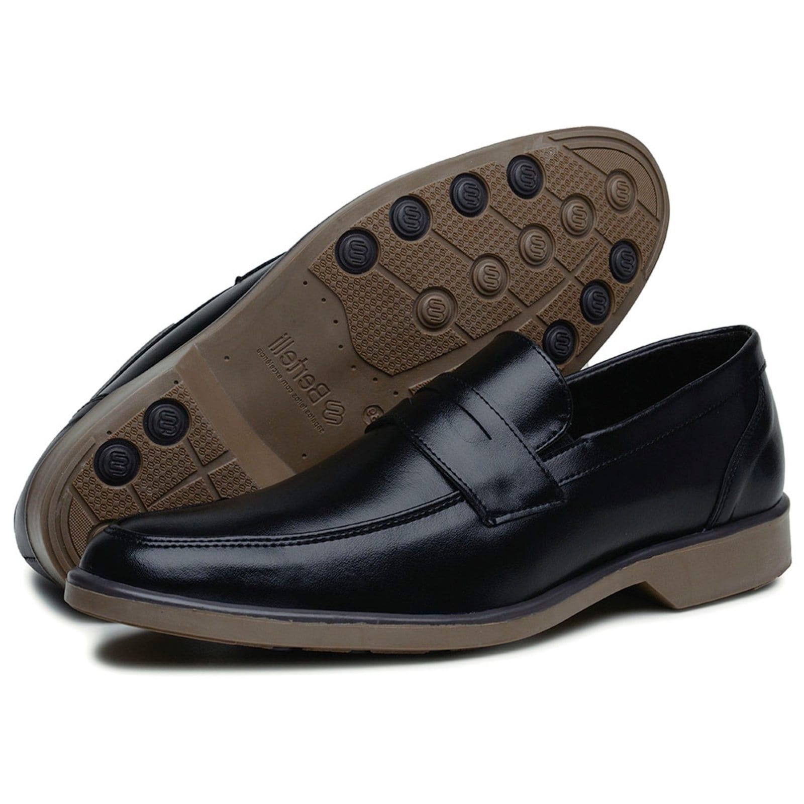 Vista 2 Sapato Casual Social Premium Bertelli Masculino Marrom Bia Ramos preto