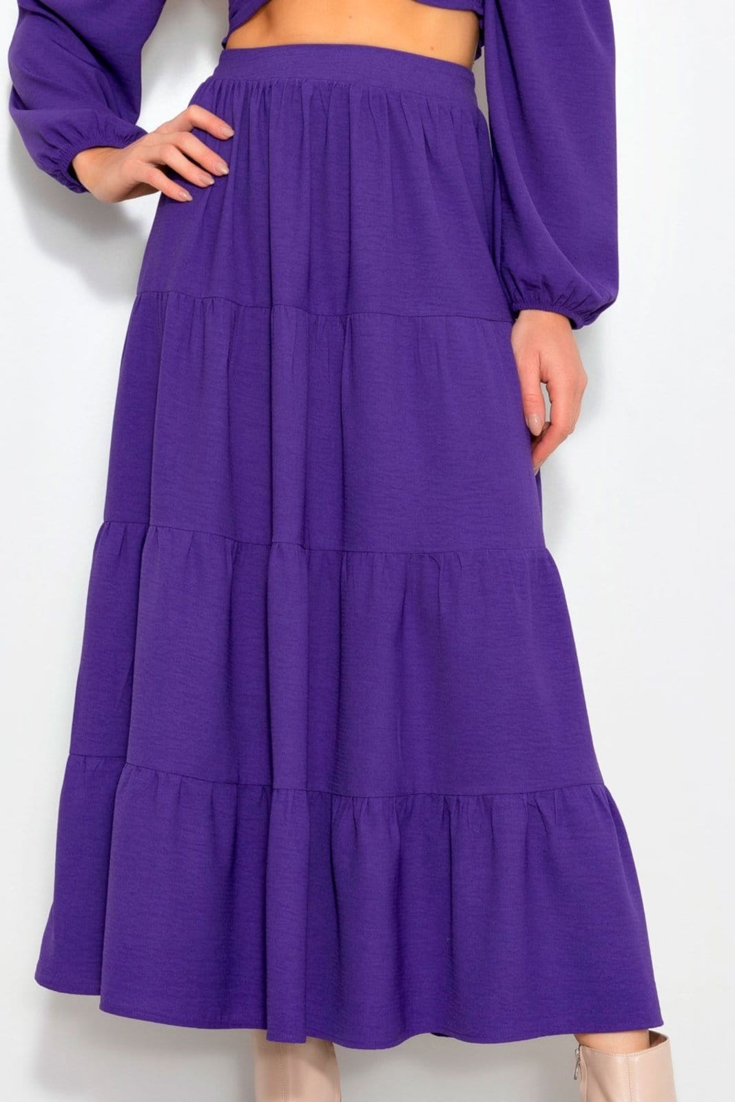 Saia Vanibele Super Midi Púrpura