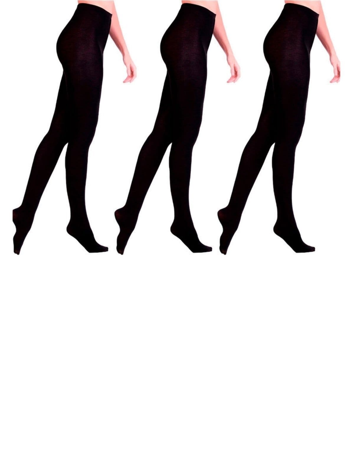 Kit com 3 Meias Calças Fio 80 Lã Acrílica Loba