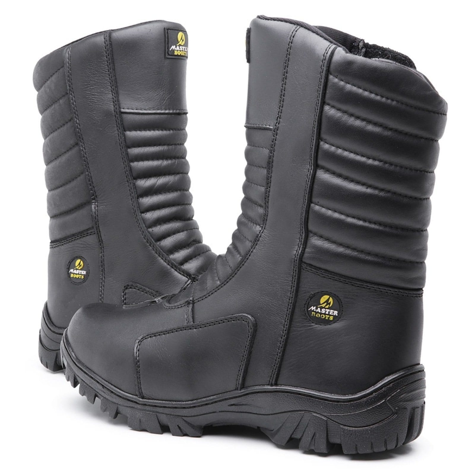 Vista 2 Bota Masculina Motoqueiro Dakar em Couro Confort Plus ZAFREM preto