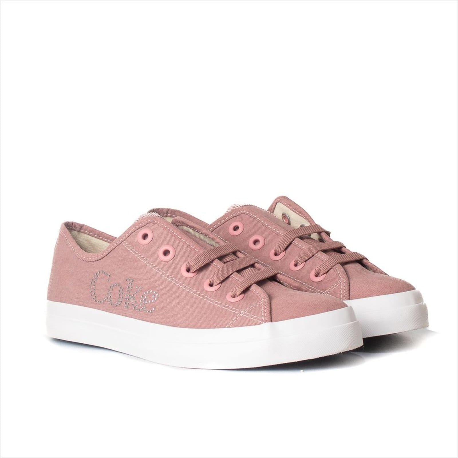 Vista 2 Tênis Coca Cola Stream Twill Glow Feminino - Rose Coca-Cola rosê rose